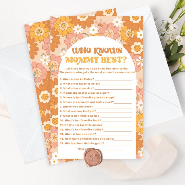 Retro Groovy Wer das beste Spiel der Mommy kennt (Von Creator hochgeladen)