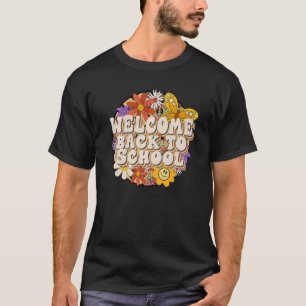 Retro Groovy willkommen zurück zur Leoparden Blüte T-Shirt