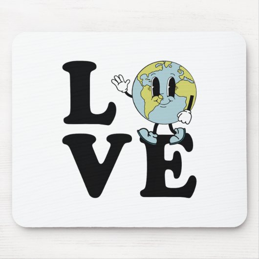 Retro Groovy World Liebe Earth Day Environmental Mousepad (Vorne)