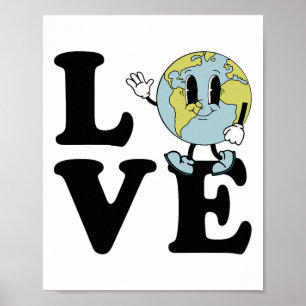 Retro Groovy World Liebe Earth Day Environmental Poster