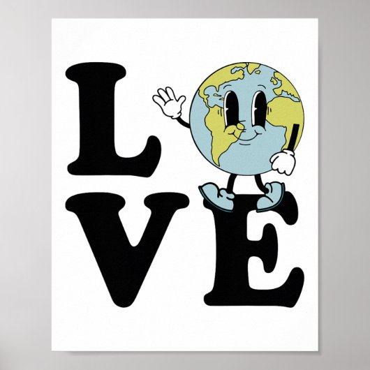 Retro Groovy World Liebe Earth Day Environmental Poster (Vorne)
