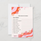 Retro Groovy wünscht sich für die Baby-Duschspielk Einladung (Vorderseite)