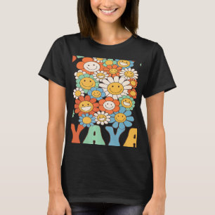 Retro Groovy Yaya Groovy Birthday Party Matching F T-Shirt