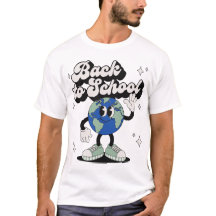 Retro Groovy Zurück zur Schule Winkender Globus-Ma
