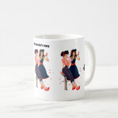 Retro Groovys, glamouröse Mädchen Kaffeetasse (VorderseiteRechts)