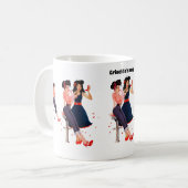 Retro Groovys, glamouröse Mädchen Kaffeetasse (Vorderseite Links)