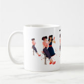 Retro Groovys, glamouröse Mädchen Kaffeetasse (Links)