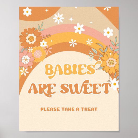 Retro-Groovys sind süße Babydusche Poster (Vorne)