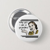Retro Großmutter-T-Shirts und Geschenke Button (Vorne & Hinten)