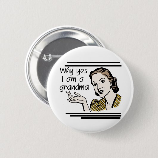 Retro Großmutter-T-Shirts und Geschenke Button (Vorne & Hinten)