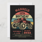 Retro Großwagen Geburtstag Einladung (Vorderseite)