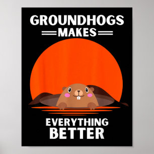 Retro Groundhog macht alles besser Vintage  Poster