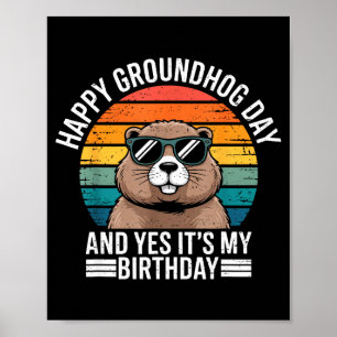 Retro Groundhog Singles Geburtstag Vintage Lustig Poster
