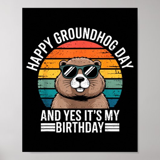 Retro Groundhog Singles Geburtstag Vintage Lustig Poster (Vorne)