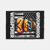 Retro Groundhog Whisperer Funny Woodchuck Groundho Fleecedecke (Vorderseite (Horizontal))