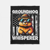 Retro Groundhog Whisperer Funny Woodchuck Groundho Fleecedecke (Vorderseite)