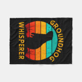 Retro Groundhog Whisperer Groundhog Day Woodchuck Fleecedecke (Vorderseite (Horizontal))