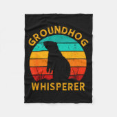 Retro Groundhog Whisperer Groundhog Day Woodchuck Fleecedecke (Vorderseite)