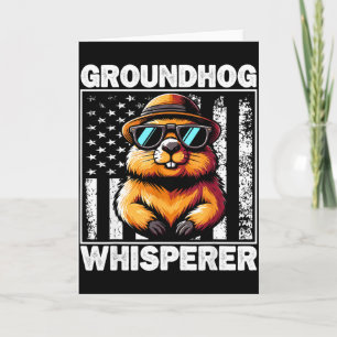 Retro Groundhog-Wisperer Lustiger Waldmurmeltier-T Karte