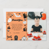 Retro Grovvvy Halloween Geburtstag Dankeschön Kart Ankündigung (Vorderseite)