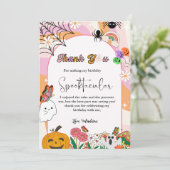 Retro Grovvvy Halloween Geburtstag Dankeschön Kart Ankündigung (Stehend Vorderseite)