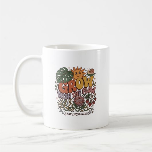 Retro Grow With The Flow Kaffeetasse | Boho Botani (Links)