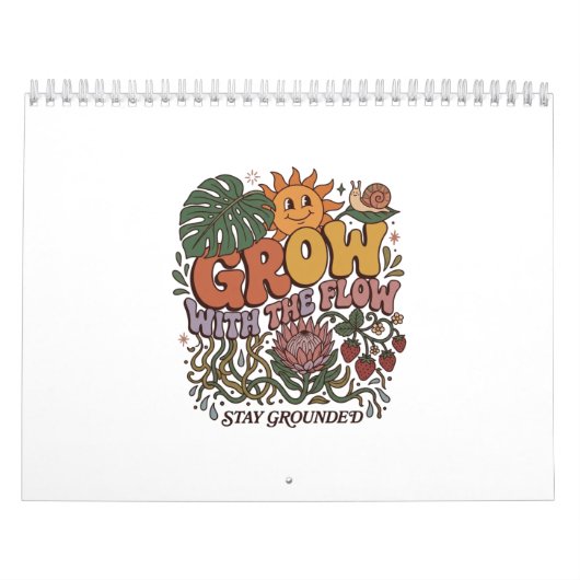 Retro Grow With The Flow Spiralblock | Boho Na Kalender (Titelbild)