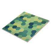 Retro grün-blaues gelbes Hexagon-Muster Fliese (Seite)