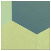 Retro grün-blaues gelbes Hexagon-Muster Stoff (Nahaufnahme)