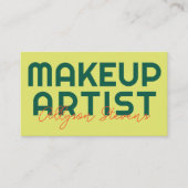 Retro-Grün-Citrus-Makeup-Artist-QR-Code Visitenkarte (Vorderseite)
