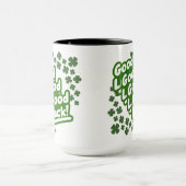 Retro-Grün-Glücksklee-Muster-Tragetasche Tasse (Zentrum)