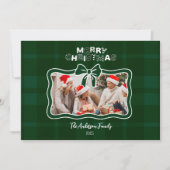 Retro-Grün Kariert Whimsical Weihnachten (Vorderseite)