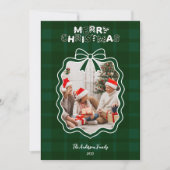Retro Grün Kariert Whimsical Weihnachten (Vorderseite)