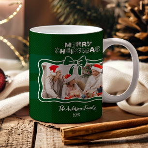 Retro Grün Kariert Whimsical Weihnachten Kaffeetasse