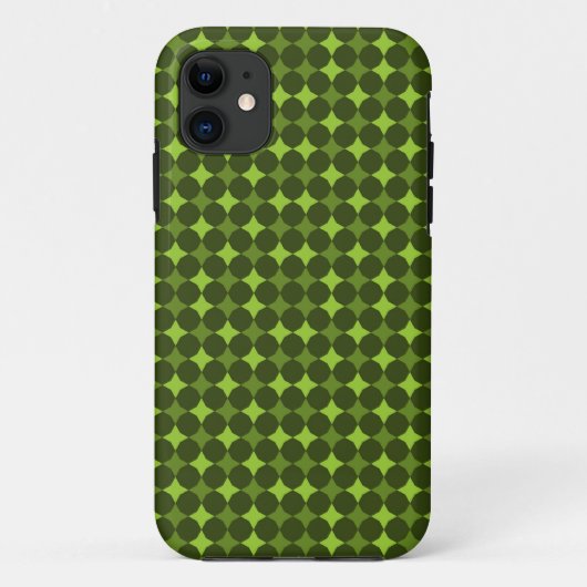 Retro Grün Punkte Muster Abstract Case-Mate iPhone Hülle (Rückseite)
