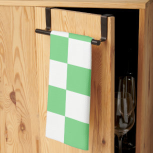Retro Grün Schachbrett Schachbrettmuster Kachel Y2 Geschirrtuch