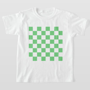 Retro Grün Schachbrett Schachbrettmuster Kachel Y2 T-Shirt