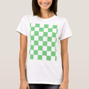 Retro Grün Schachbrett Schachbrettmuster Kachel Y2 T-Shirt