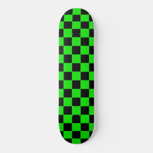 Retro Grün-Schwarz-Schachbrett-Skateboard Skateboard