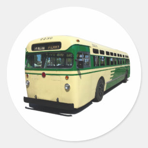 Retro Grün und Creme Sab Francisco Muni Bus Aufkle Runder Aufkleber