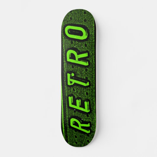 Retro - Grün und Schwarz Skateboard (Vorderseite)