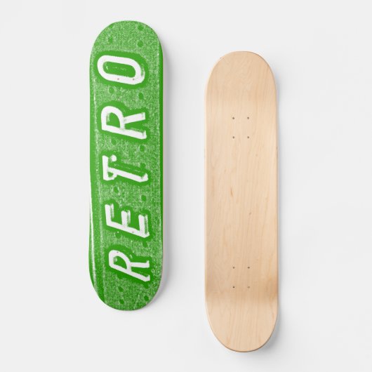 Retro - Grün und Weiß Skateboard (Vorderseite)