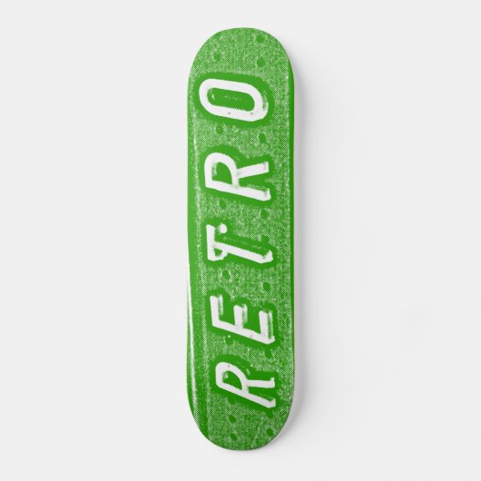 Retro - Grün und Weiß Skateboard (Vorderseite)