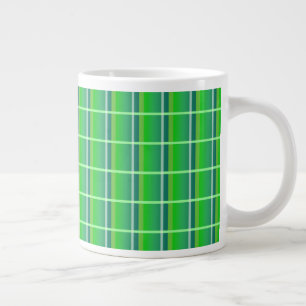Retro grün-weiß kariertes Muster Jumbo-Mug Jumbo-Tasse