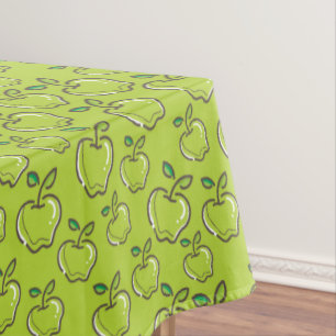 Retro Grüne Äpfel Obstgarten Rectangle Tischdecke