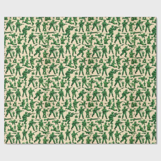 Retro-grüne Armee Männer Spielzeugmuster Geschenkpapier (Flach)