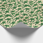 Retro-grüne Armee Männer Spielzeugmuster Geschenkpapier (Ecke)