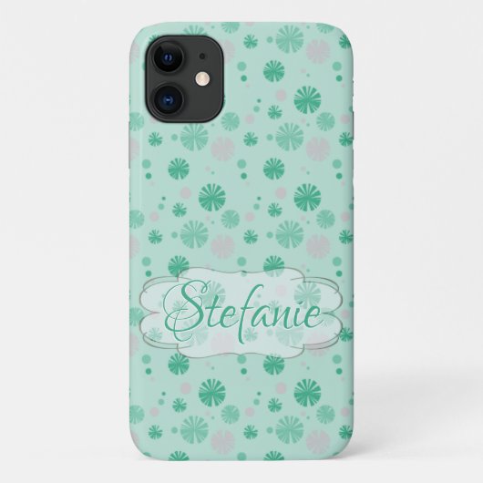 Retro-grüne Blume Case-Mate iPhone Hülle (Rückseite)