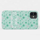 Retro-grüne Blume Case-Mate iPhone Hülle (Rückseite (Horizontal))