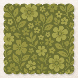 Retro-grüne Blumen-Papierserviettenhalter – Mehr F Untersetzer